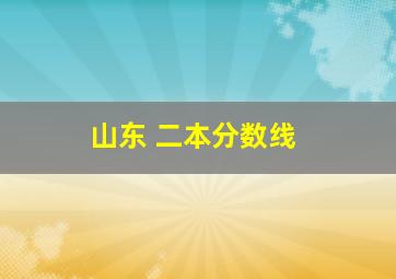 山东 二本分数线